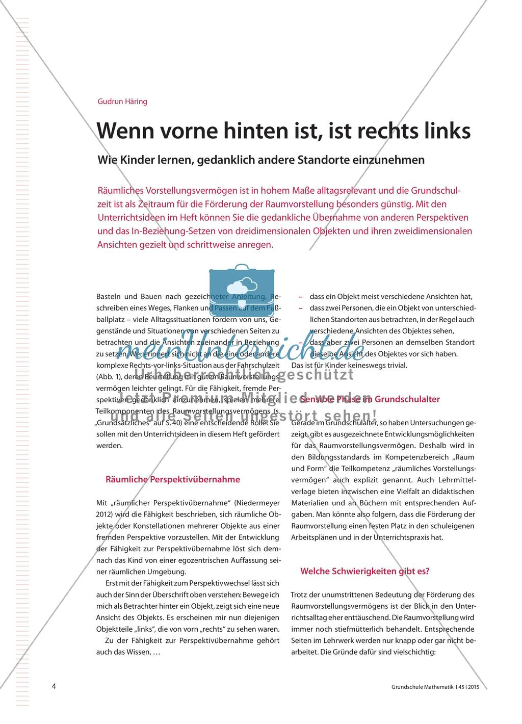 Wenn vorne hinten ist, ist rechts links - Wie Kinder lernen, gedanklich andere Standorte einzunehmen Preview 1