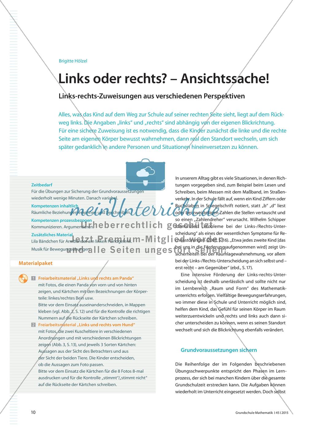 Links oder rechts? – Ansichtssache!: Links-rechts-Zuweisungen aus verschiedenen Perspektiven Preview 1