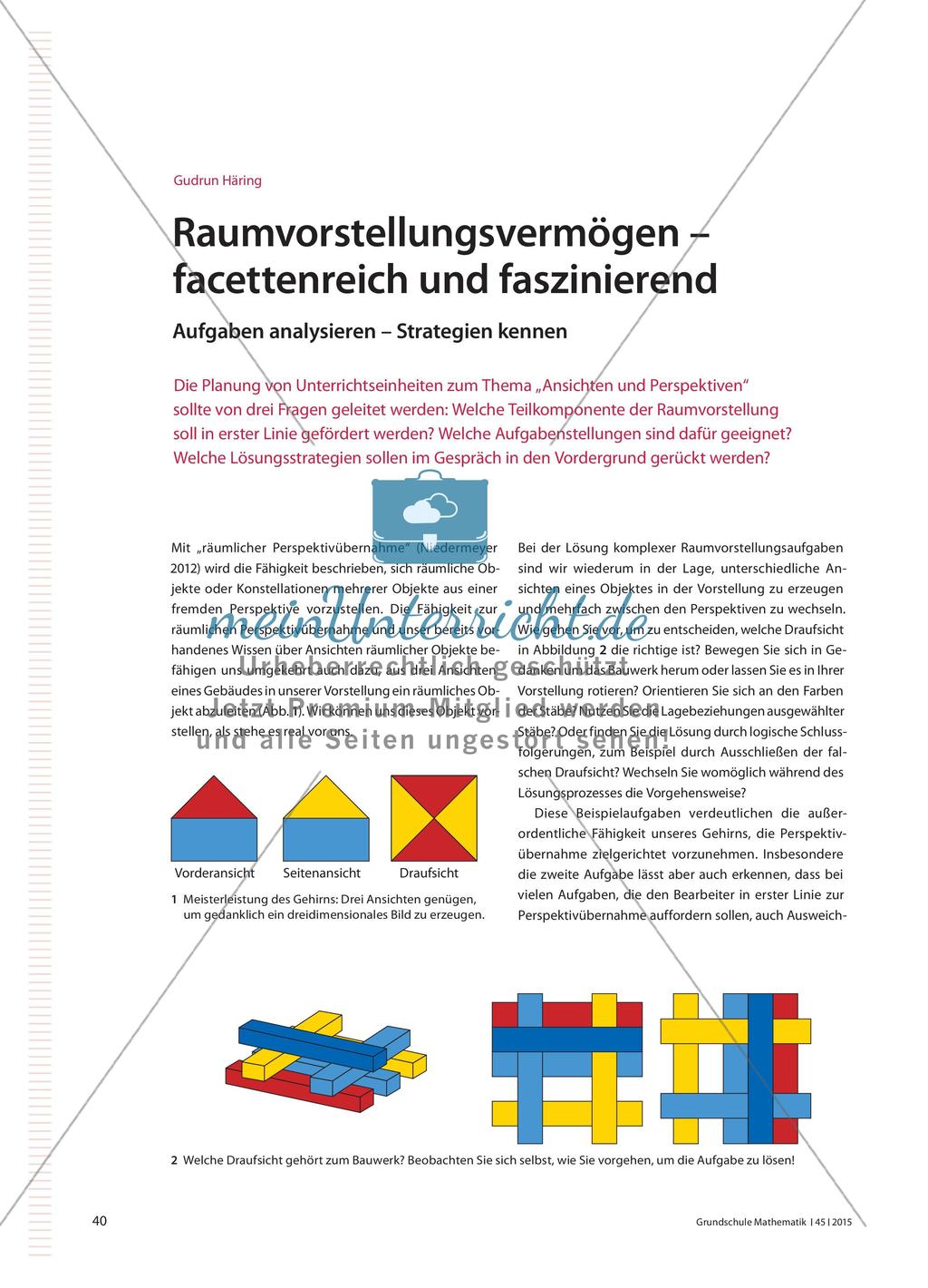 Raumvorstellungsvermögen – facettenreich und faszinierend: Aufgaben analysieren – Strategien kennen Preview 1
