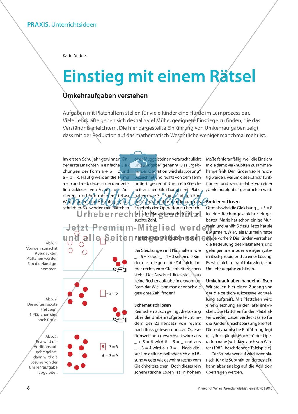 Einstieg mit einem Rätsel - Umkehraufgaben verstehen Preview 1