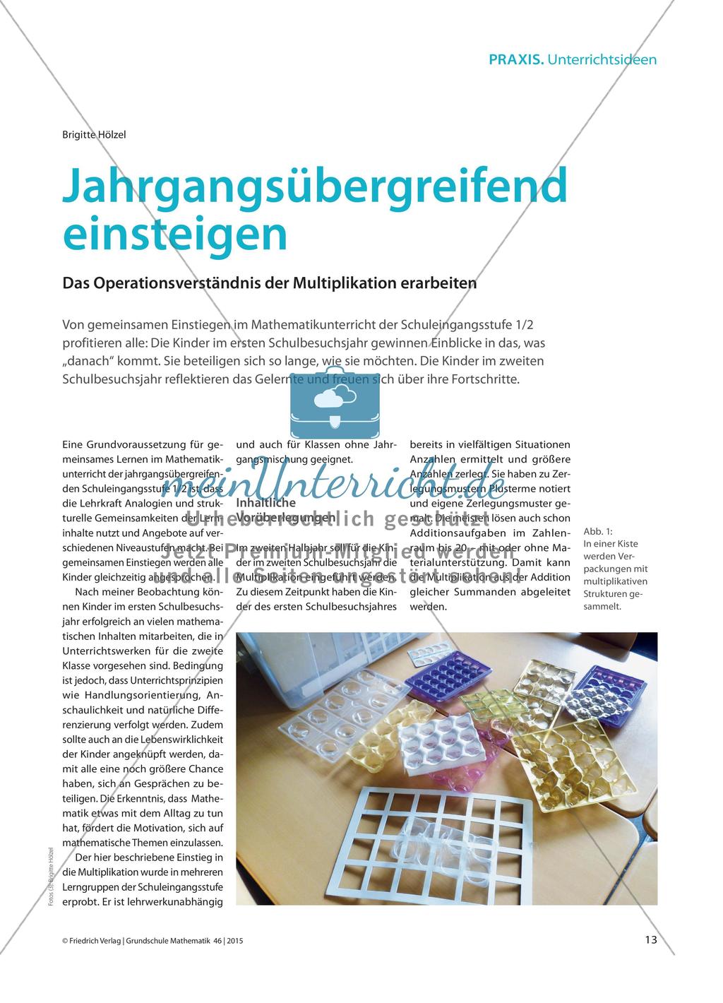 Jahrgangsübergreifend einsteigen - Das Operationsverständnis der Multiplikation erarbeiten Preview 1