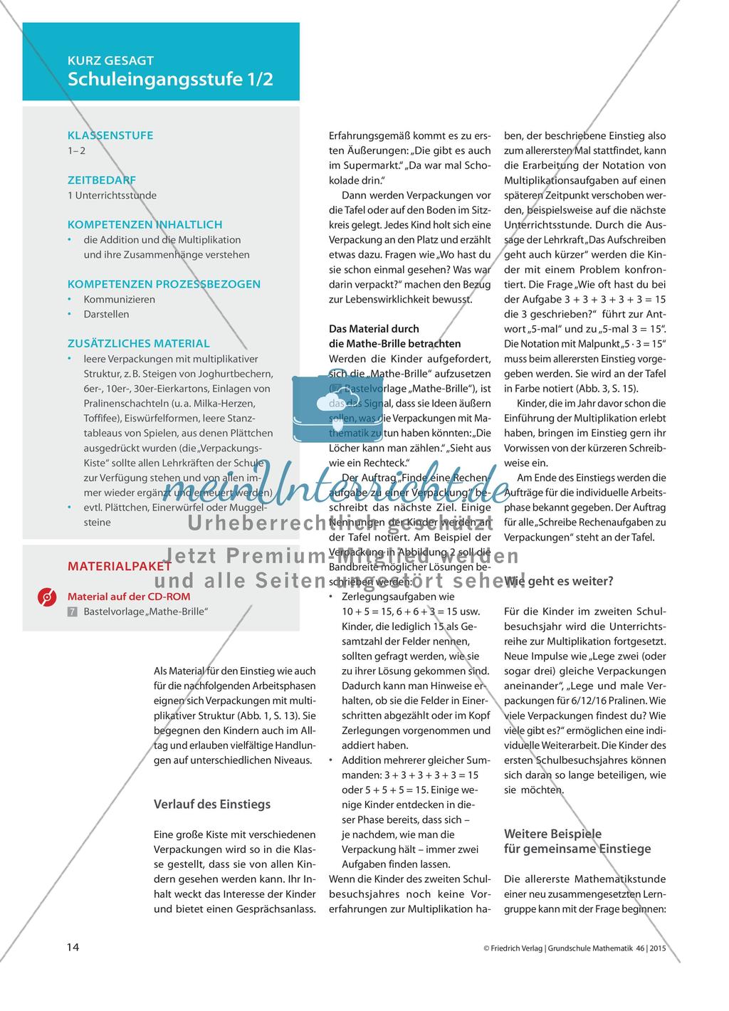Jahrgangsübergreifend einsteigen - Das Operationsverständnis der Multiplikation erarbeiten Preview 2