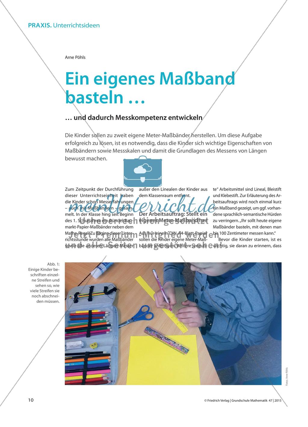 Ein eigenes Maßband basteln … - … und dadurch Messkompetenz entwickeln Preview 1