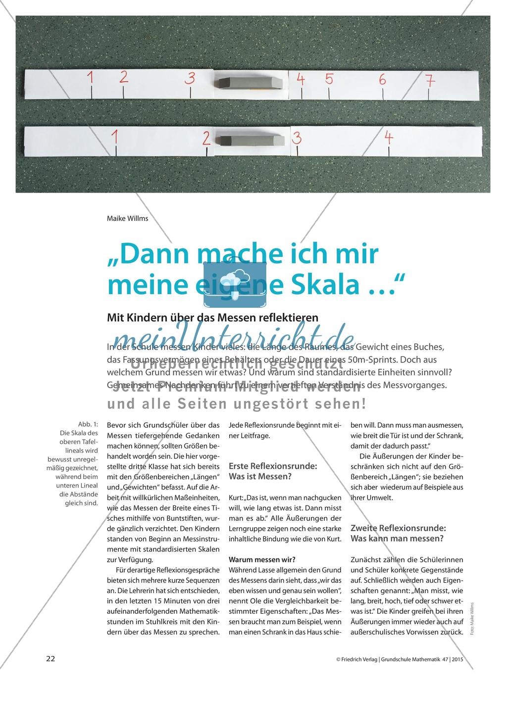 „Dann mache ich mir meine eigene Skala …“ - Mit Kindern über das Messen reflektieren Preview 1