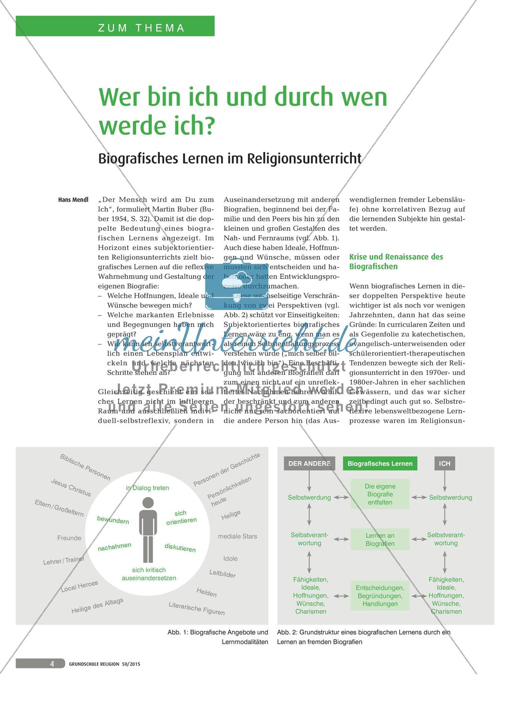 Wer bin ich und durch wen werde ich? - Biografisches Lernen im Religionsunterricht Preview 1