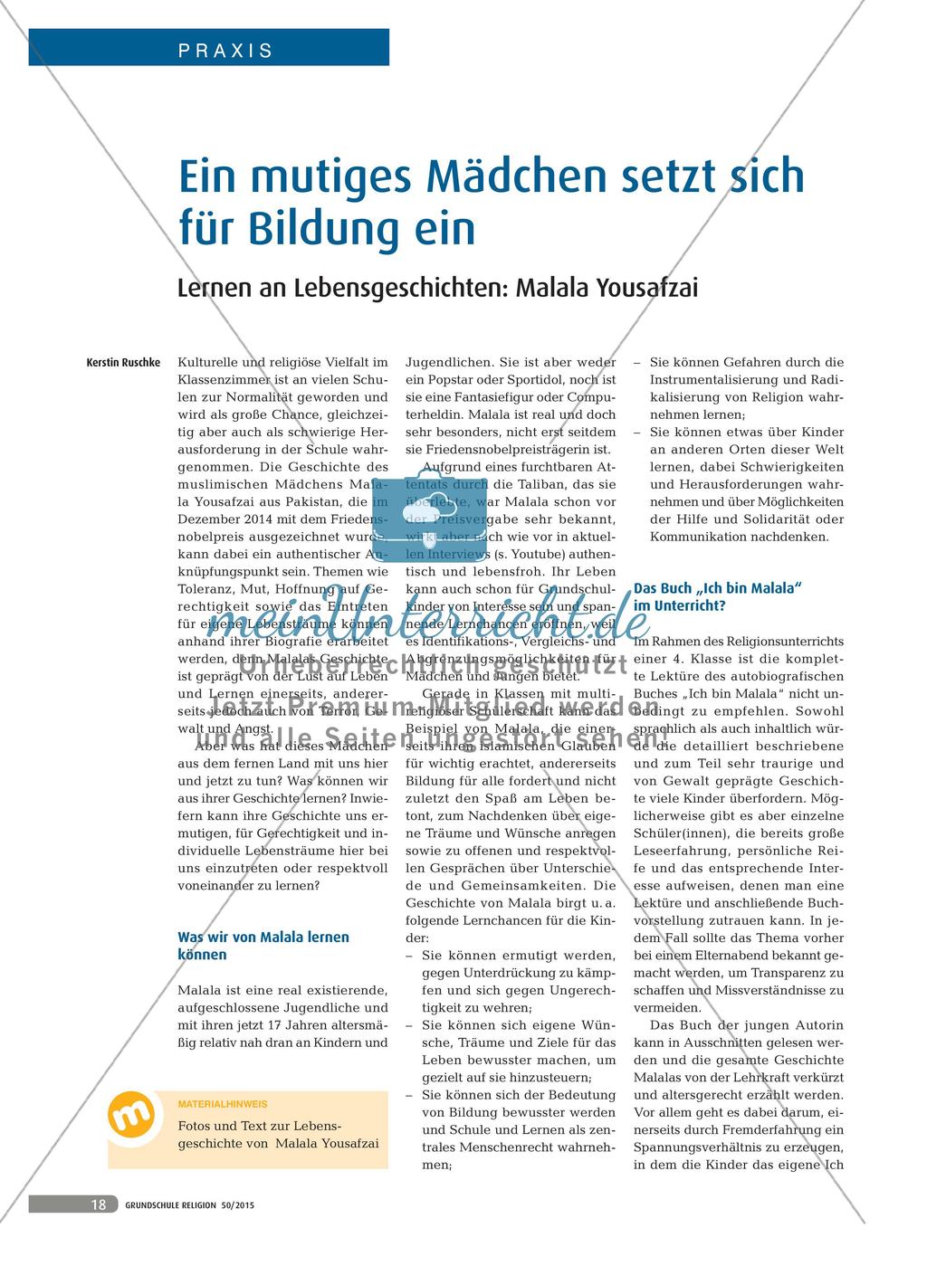 Ein mutiges Mädchen setzt sich für Bildung ein - Lernen an Lebensgeschichten: Malala Yousafzai Preview 1