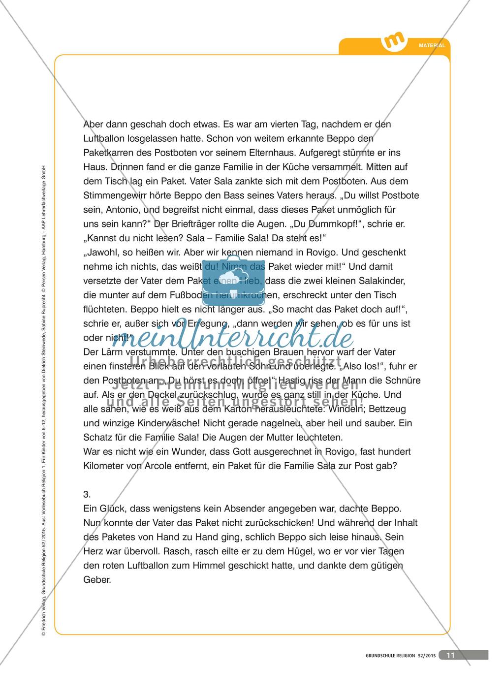 Luftpost an den lieben Gott - Mit der Geschichte von Beppo über Gott sprechen Preview 4