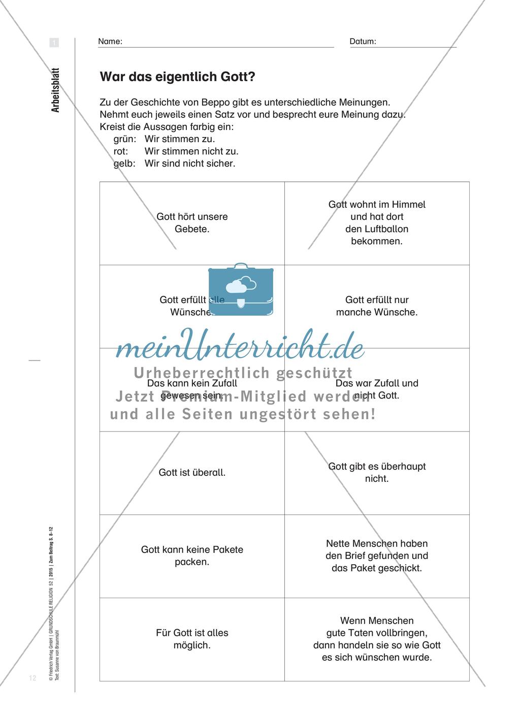 Luftpost an den lieben Gott - Mit der Geschichte von Beppo über Gott sprechen Preview 5