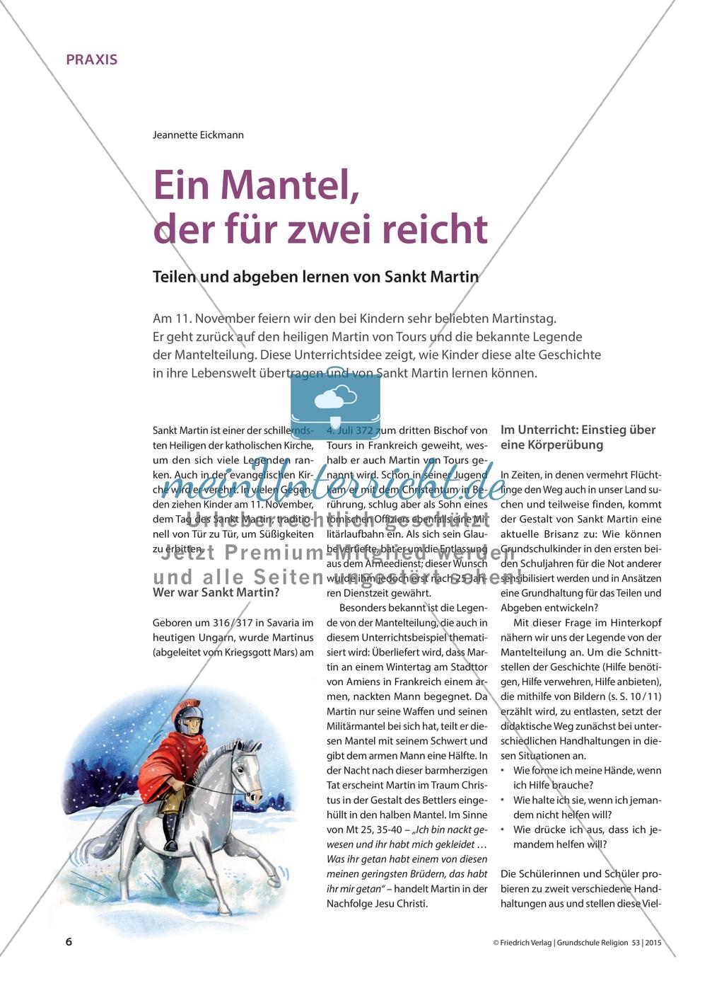 Teilen und abgeben lernen von Sankt Martin Preview 1