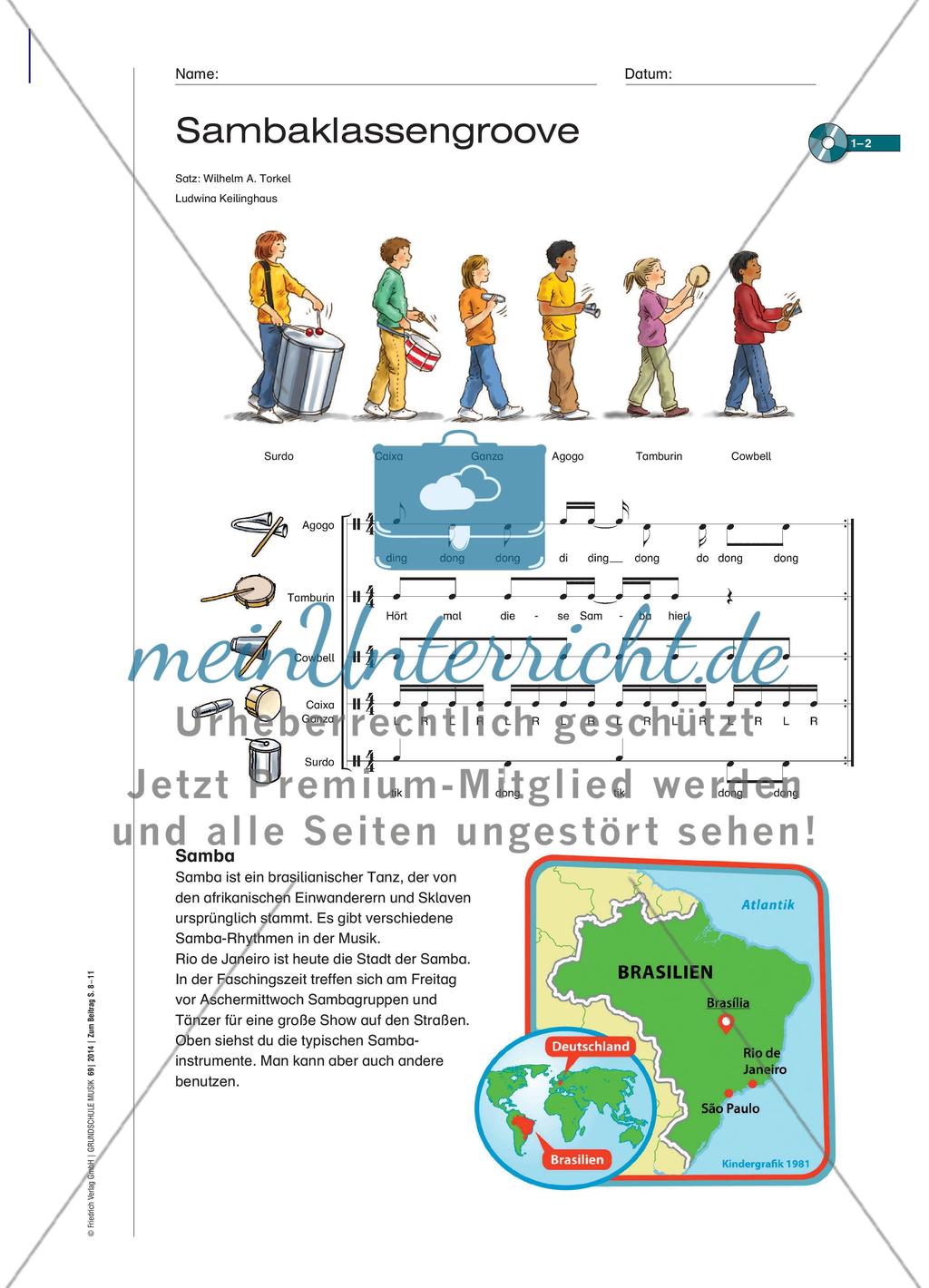 Samba Batucada im Klassenzimmer - Ein Rhythmus nicht nur für die Faschingszeit Preview 4