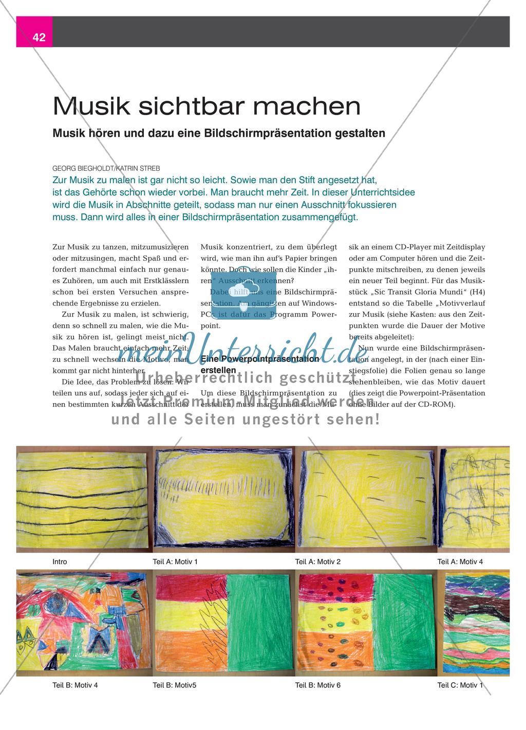Musik sichtbar machen - Musik hören und dazu eine Bildschirmpräsentation gestalten Preview 1
