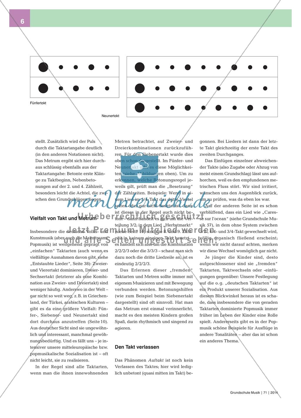 Takt und Metrum - Musikunterricht mit ungewohnten Takten und Metren Preview 3