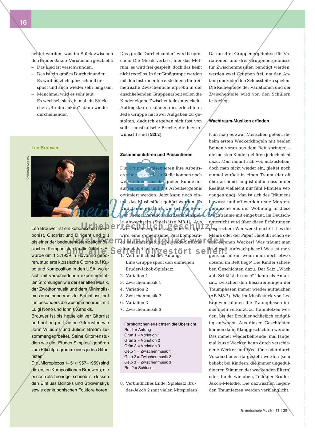 Schläfst du noch, Bruder Jakob? - Musik hören und spielen zu „Micropiezas Nr. 5“ von Leo Brouwer Preview 3