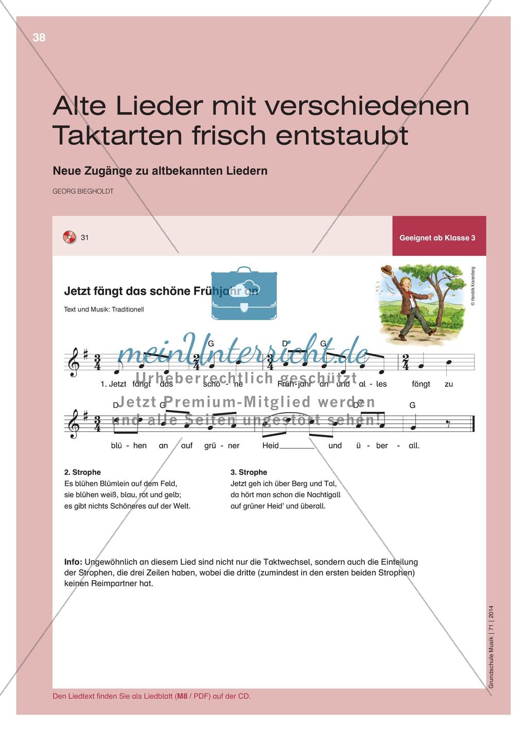 Alte Lieder mit verschiedenen Taktarten frisch entstaubt - Neue Zugänge zu altbekannten Liedern Preview 1