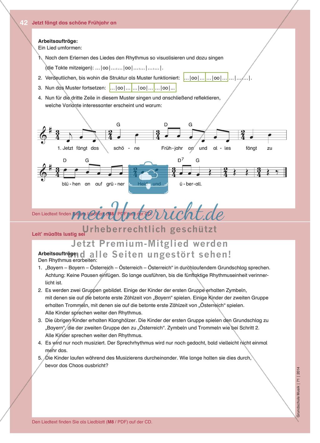 Alte Lieder mit verschiedenen Taktarten frisch entstaubt - Neue Zugänge zu altbekannten Liedern Preview 5