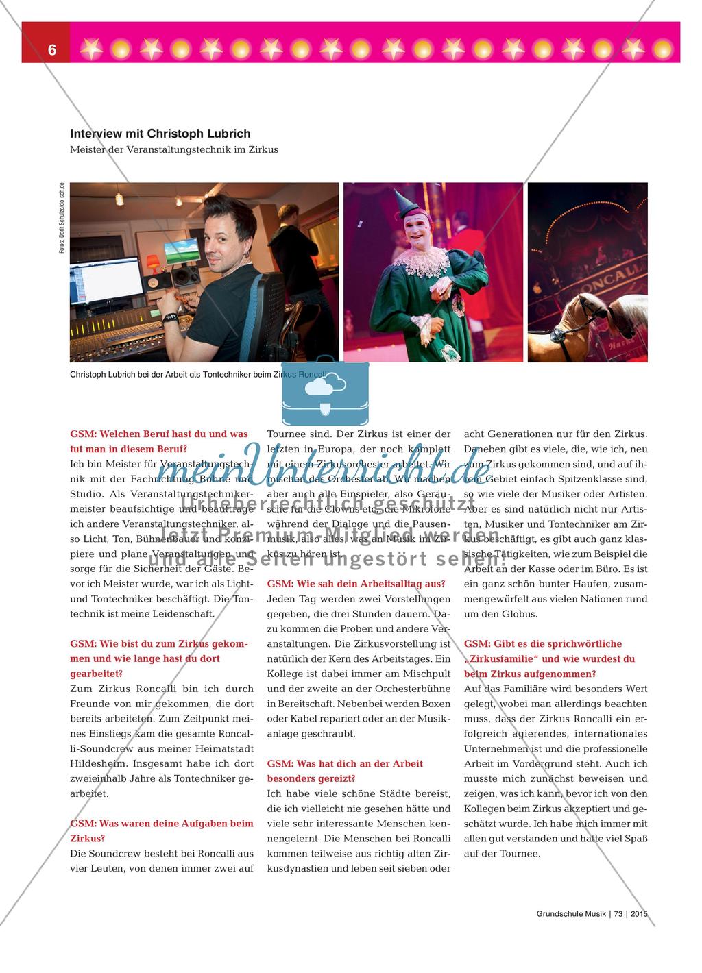 Manege frei − der Zirkus kommt!: Zirkus im Musikunterricht Preview 3