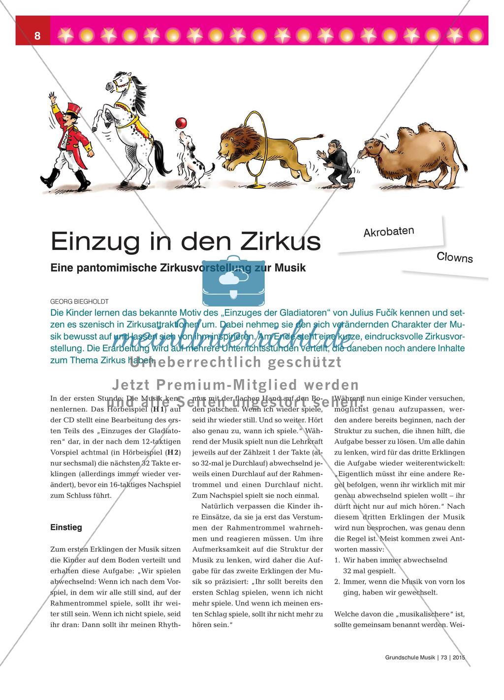 Einzug in den Zirkus - Eine pantomimische Zirkusvorstellung zur Musik Preview 1