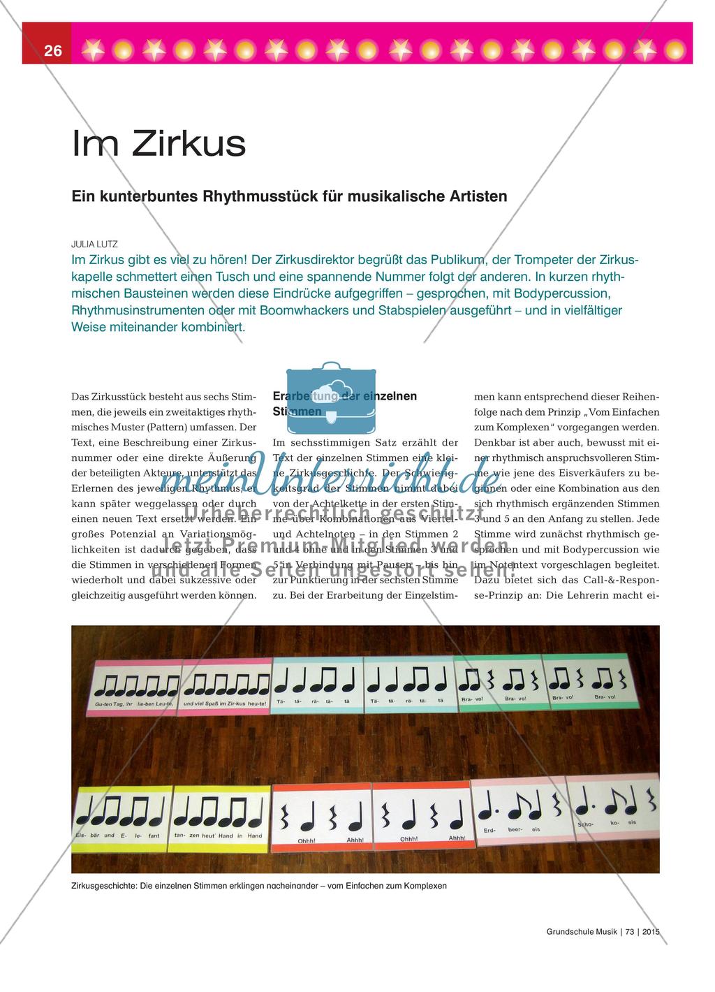 Im Zirkus - Ein kunterbuntes Rhythmusstück für musikalische Artisten Preview 1