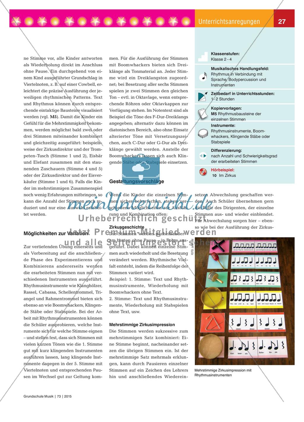Im Zirkus - Ein kunterbuntes Rhythmusstück für musikalische Artisten Preview 2