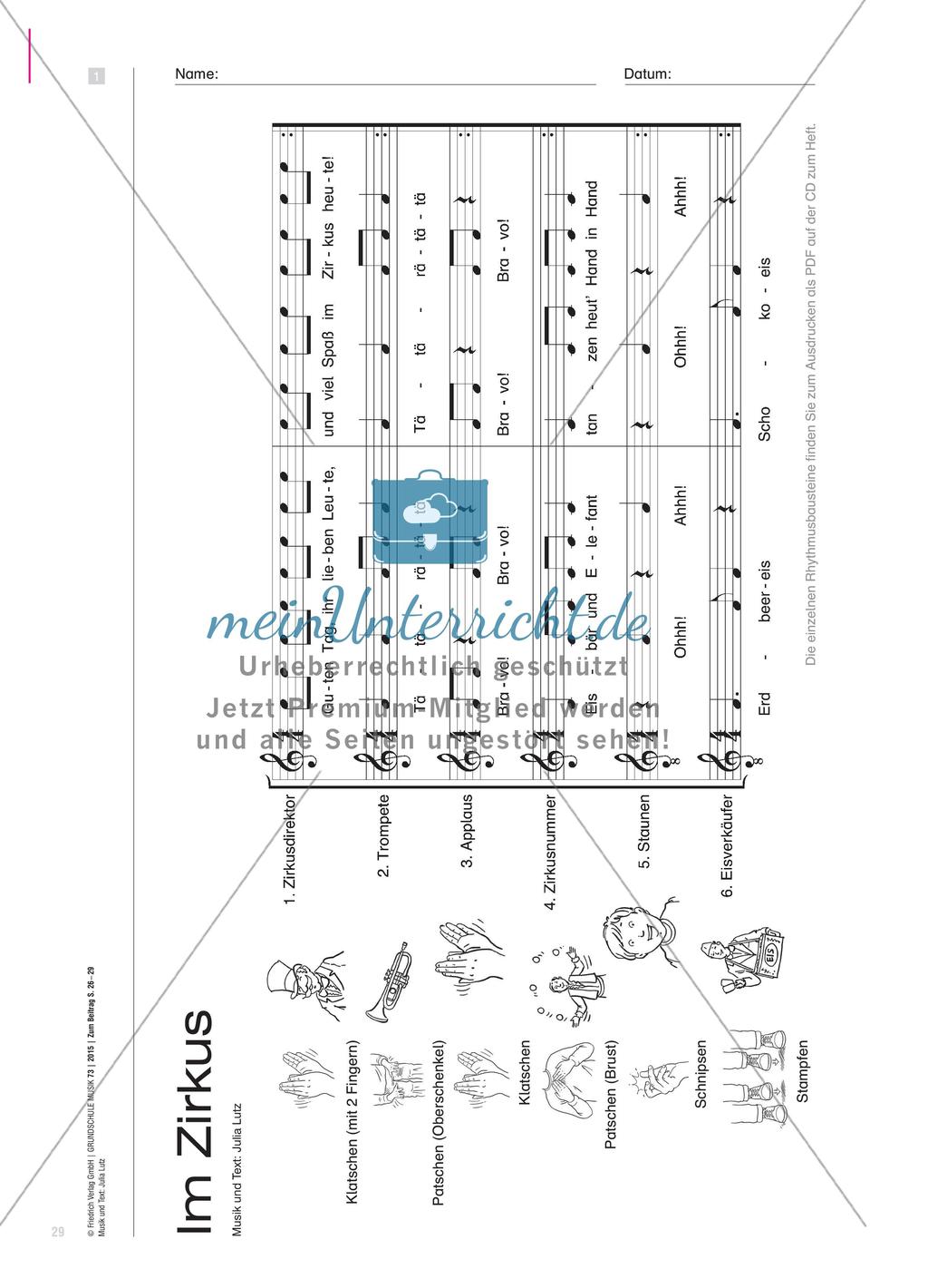 Im Zirkus - Ein kunterbuntes Rhythmusstück für musikalische Artisten Preview 4