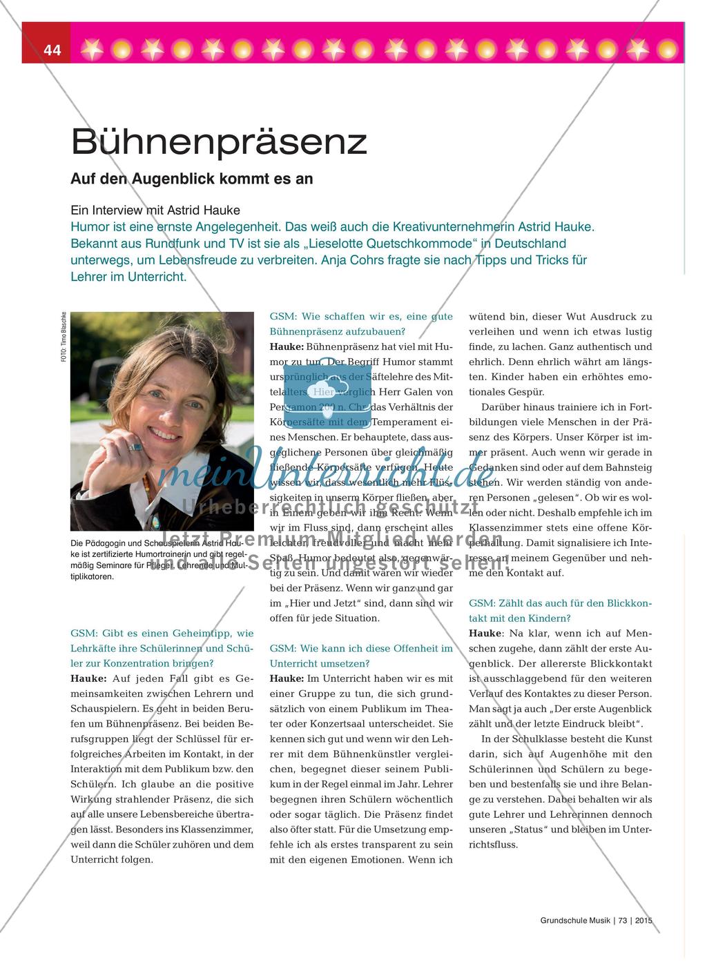 Bühnenpräsenz - Auf den Augenblick kommt es an Preview 1