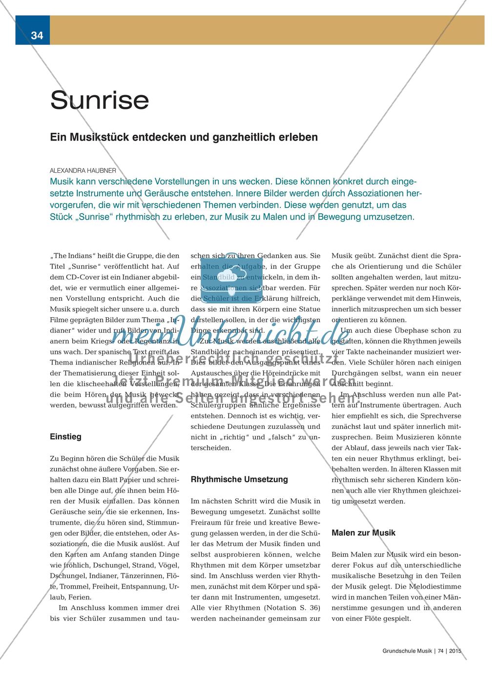 Sunrise - Ein Musikstück entdecken und ganzheitlich erleben Preview 1