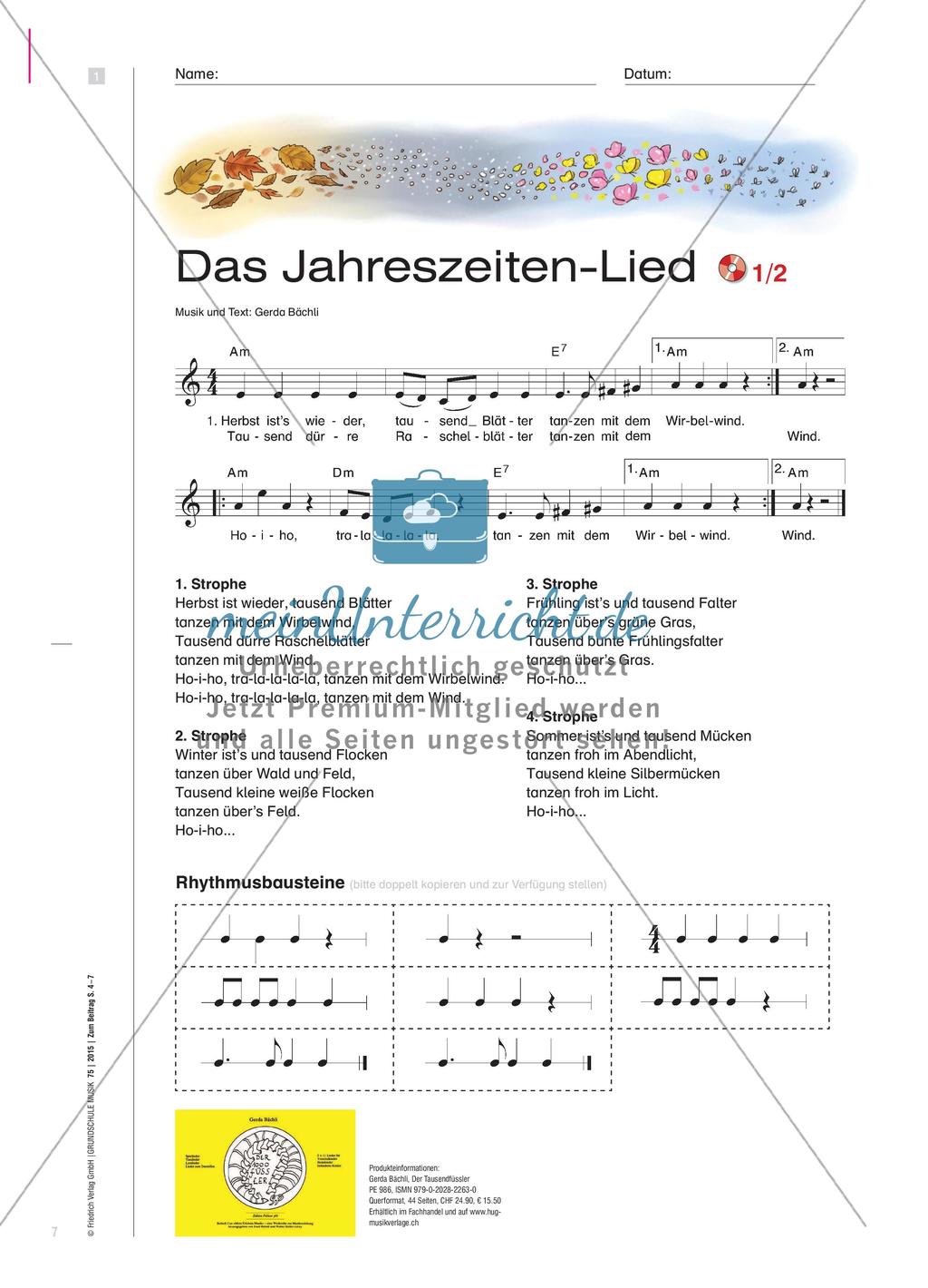 Variantenreiche Methoden für das Singen des Jahreszeitenliedes Preview 4