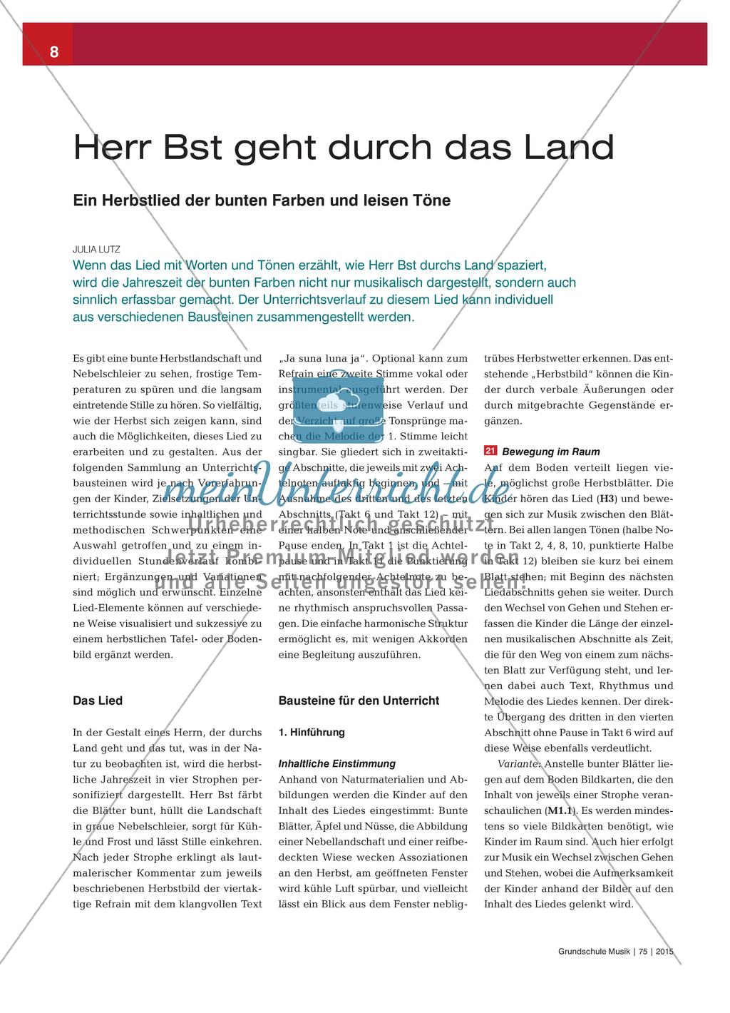 Herr Bst geht durch das Land: Ein Herbstlied der bunten Farben und leisen Töne Preview 1