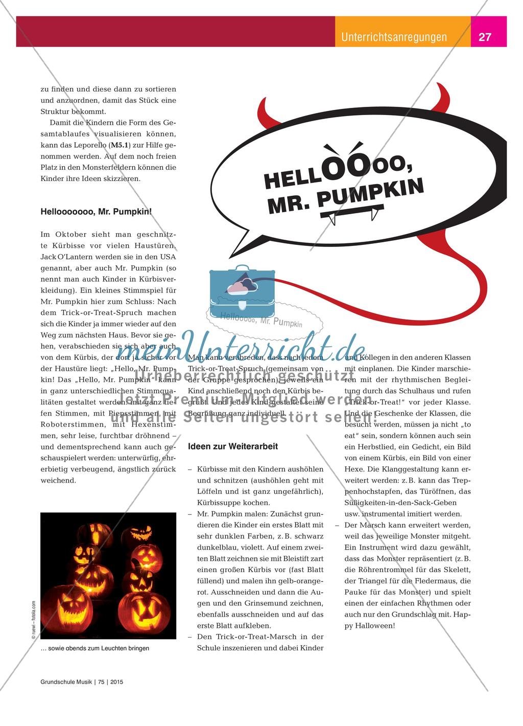 Happy Halloween: Musikalische Gestaltung des Trick-or-Treat-Häusermarschs Preview 4