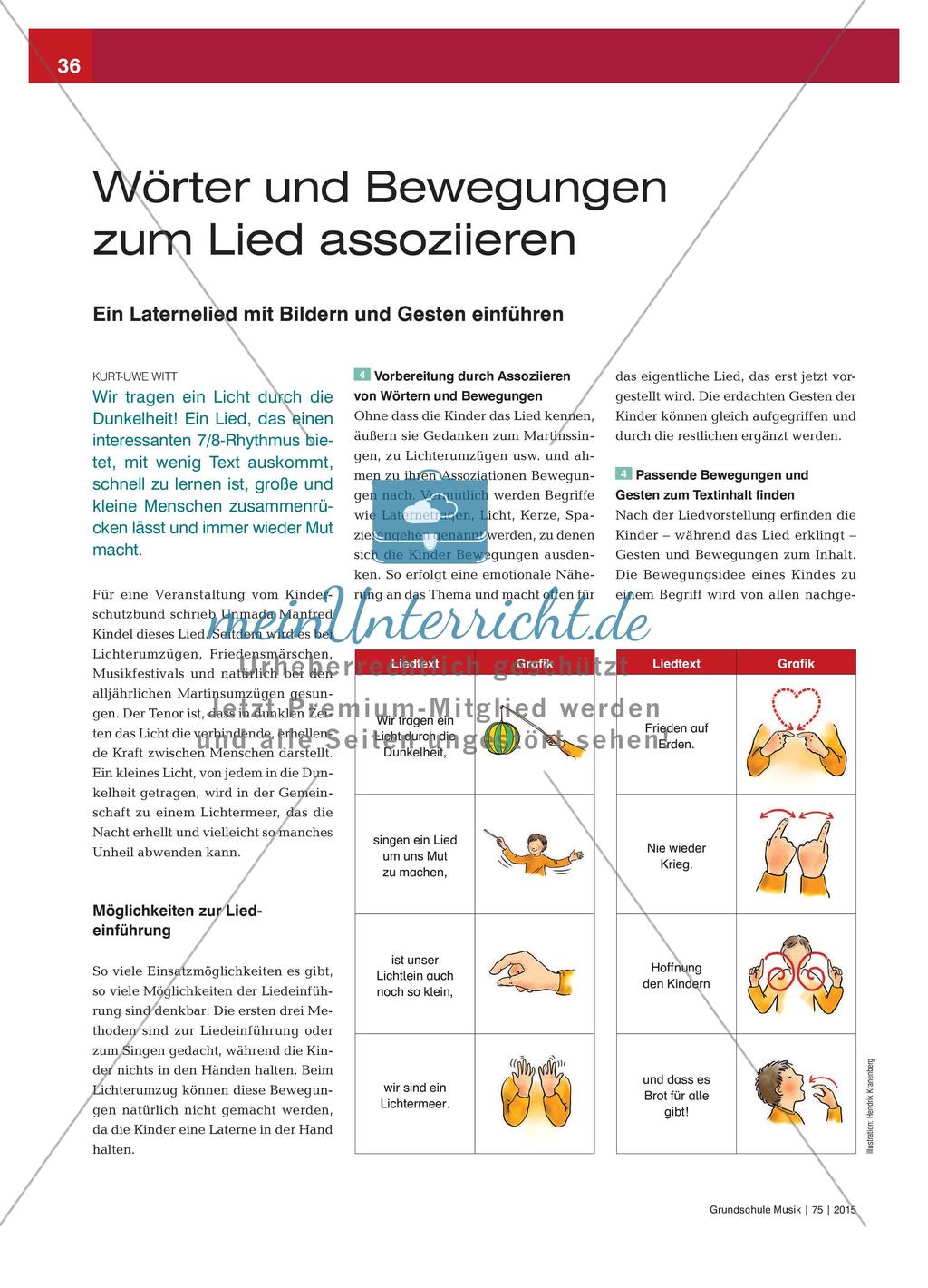 Finden von Wörtern und Bewegungen zu einem Laternenlied Preview 1