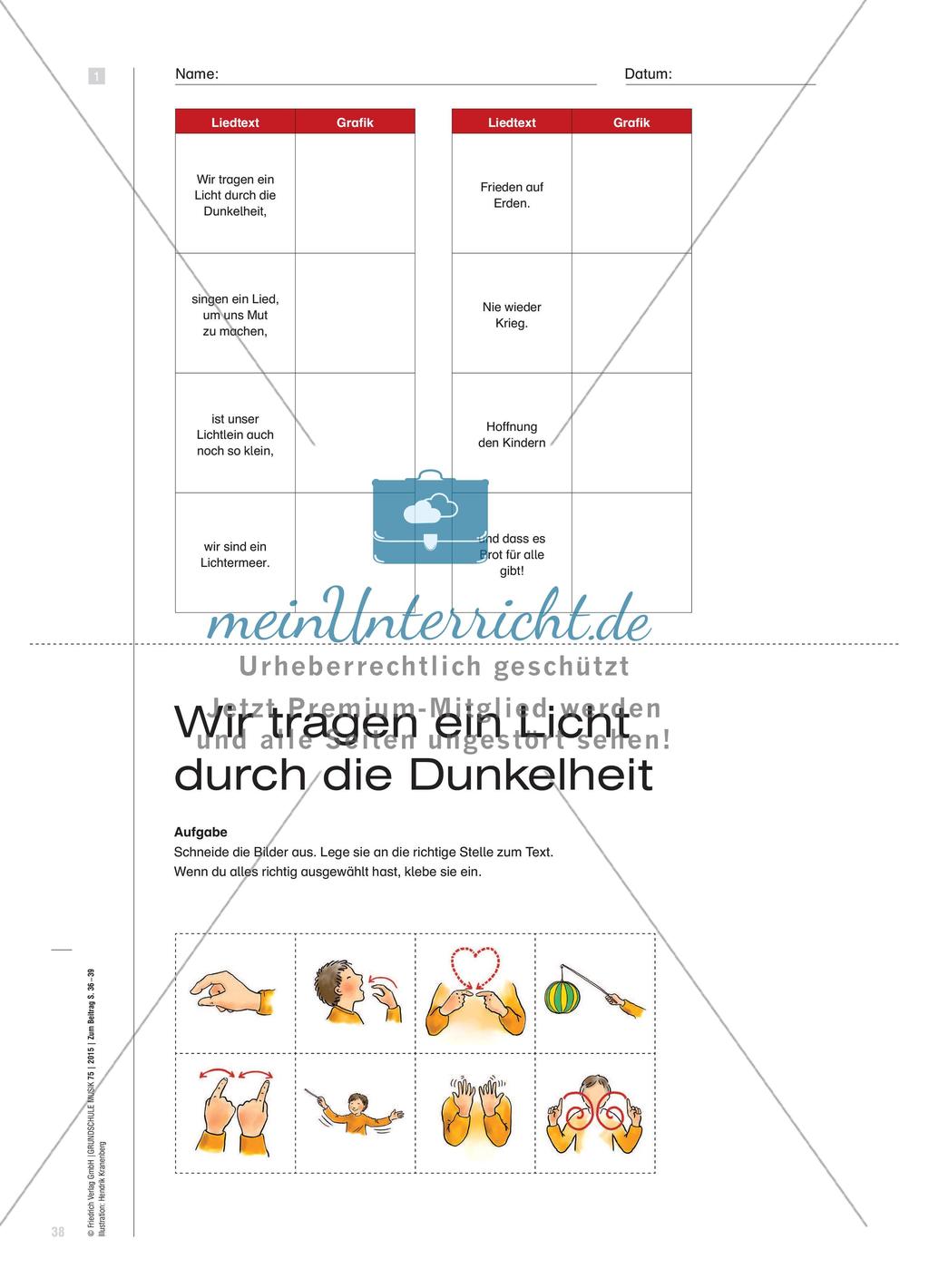 Finden von Wörtern und Bewegungen zu einem Laternenlied Preview 3