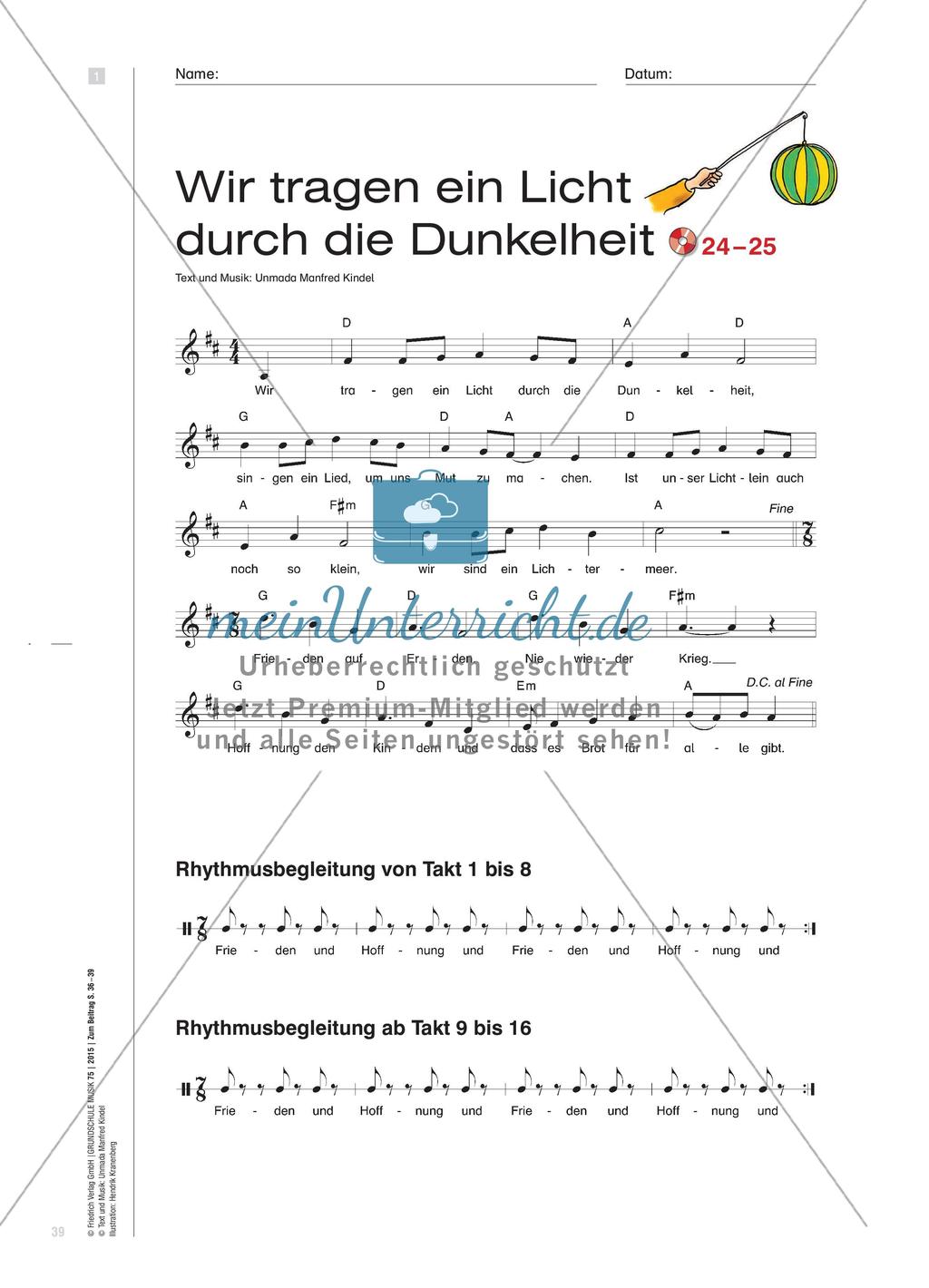 Finden von Wörtern und Bewegungen zu einem Laternenlied Preview 4