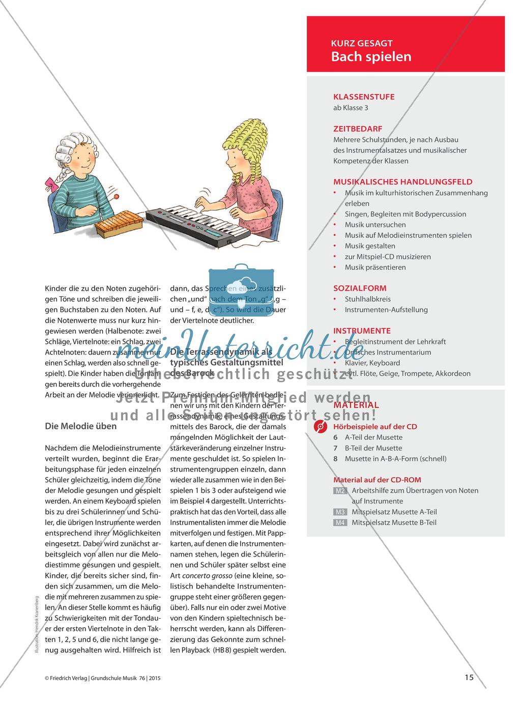 Musette - Grundschulkinder spielen aus dem Notenbüchlein für Anna Magdalena Bach Preview 2