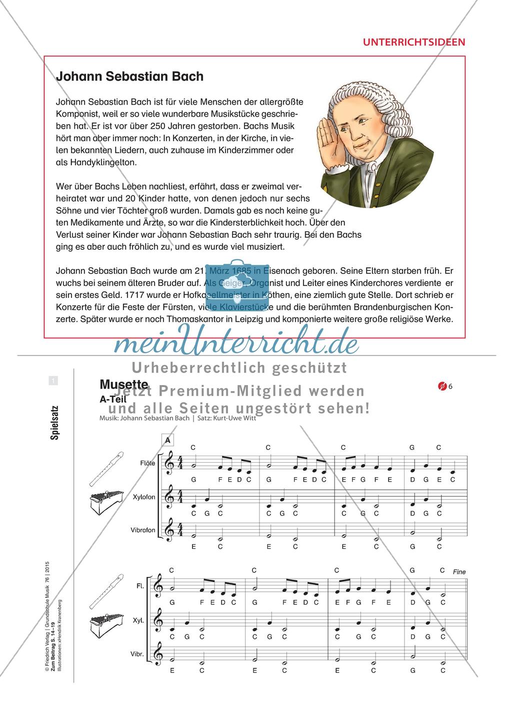 Musette - Grundschulkinder spielen aus dem Notenbüchlein für Anna Magdalena Bach Preview 6