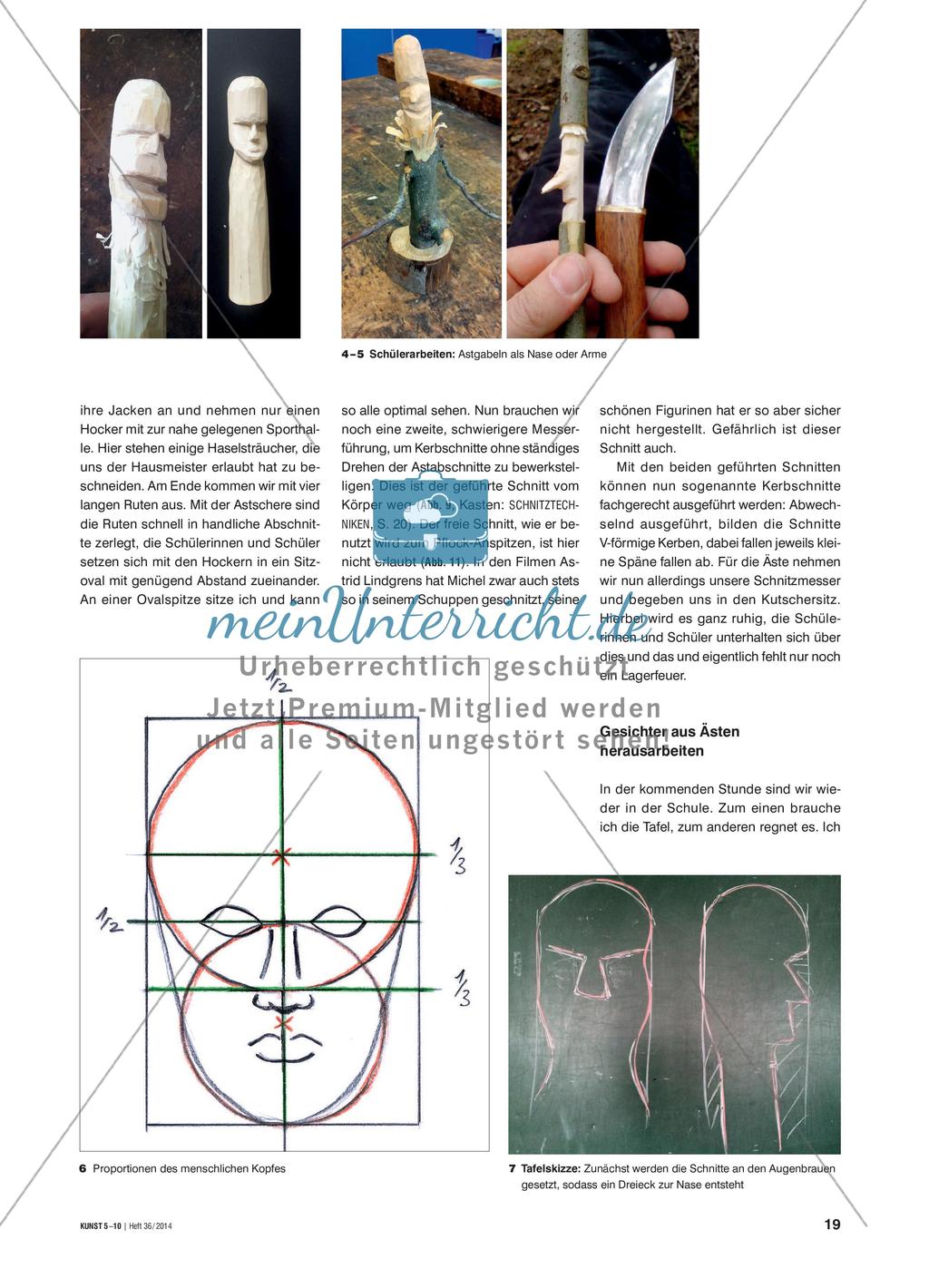 Gesichter in Asthölzer schnitzen Preview 2