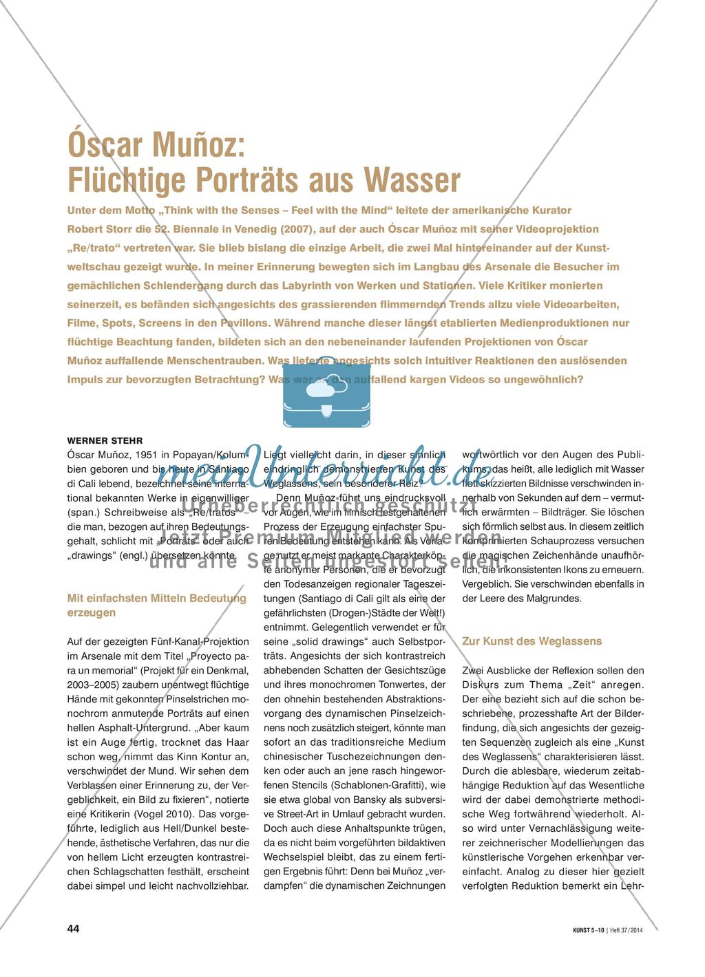 Óscar Muñoz: Flüchtige Porträts aus Wasser Preview 1