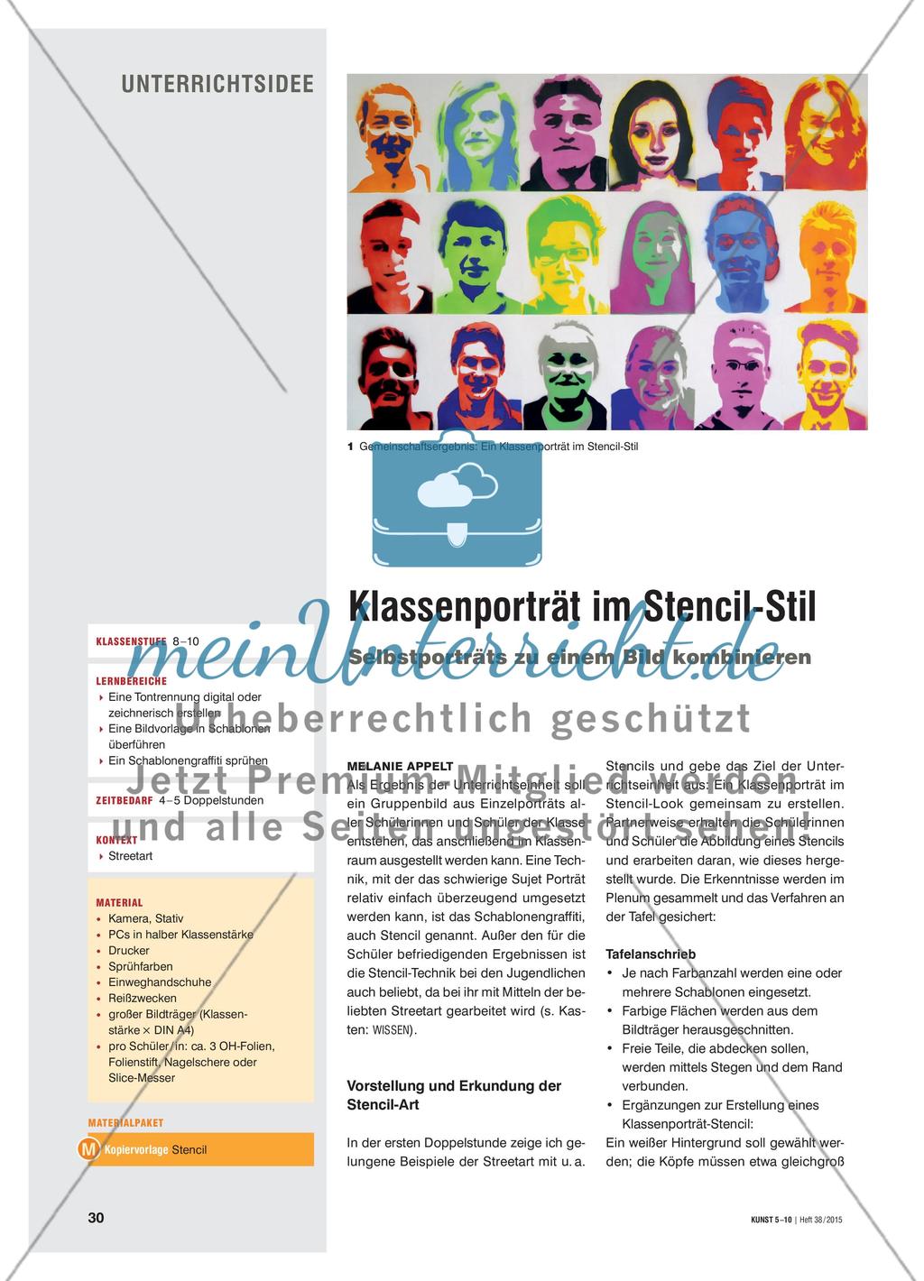 Klassenporträt im Stencil-Stil - Selbstporträts zu einem Bild kombinieren Preview 1