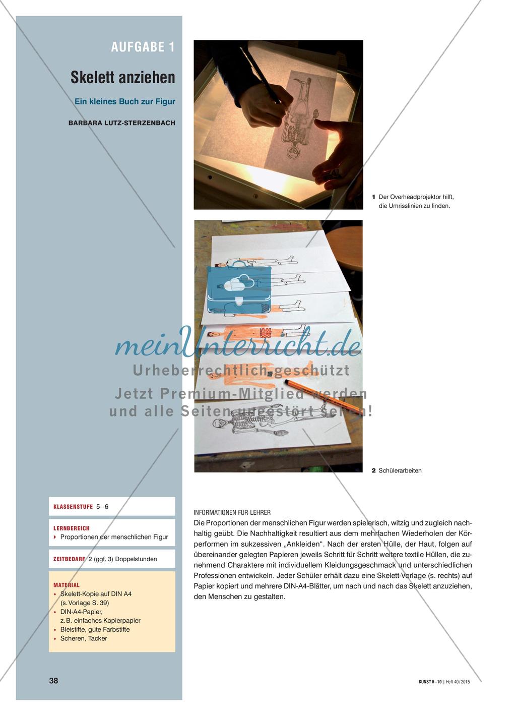 Skelett anziehen - Ein kleines Buch zur Figur Preview 1