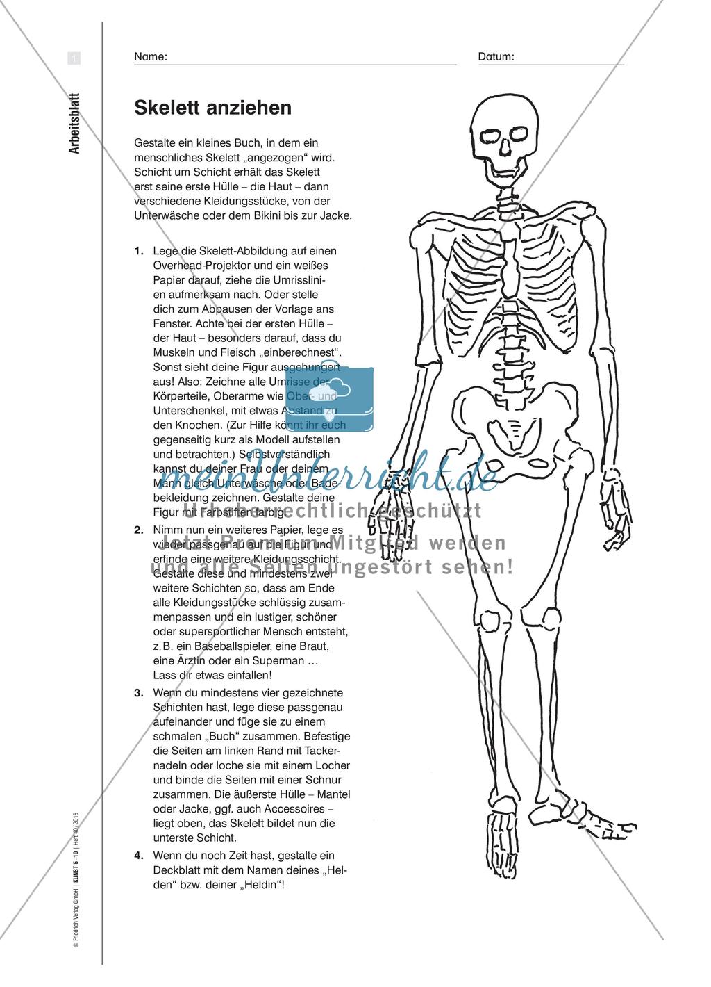 Skelett anziehen - Ein kleines Buch zur Figur Preview 2