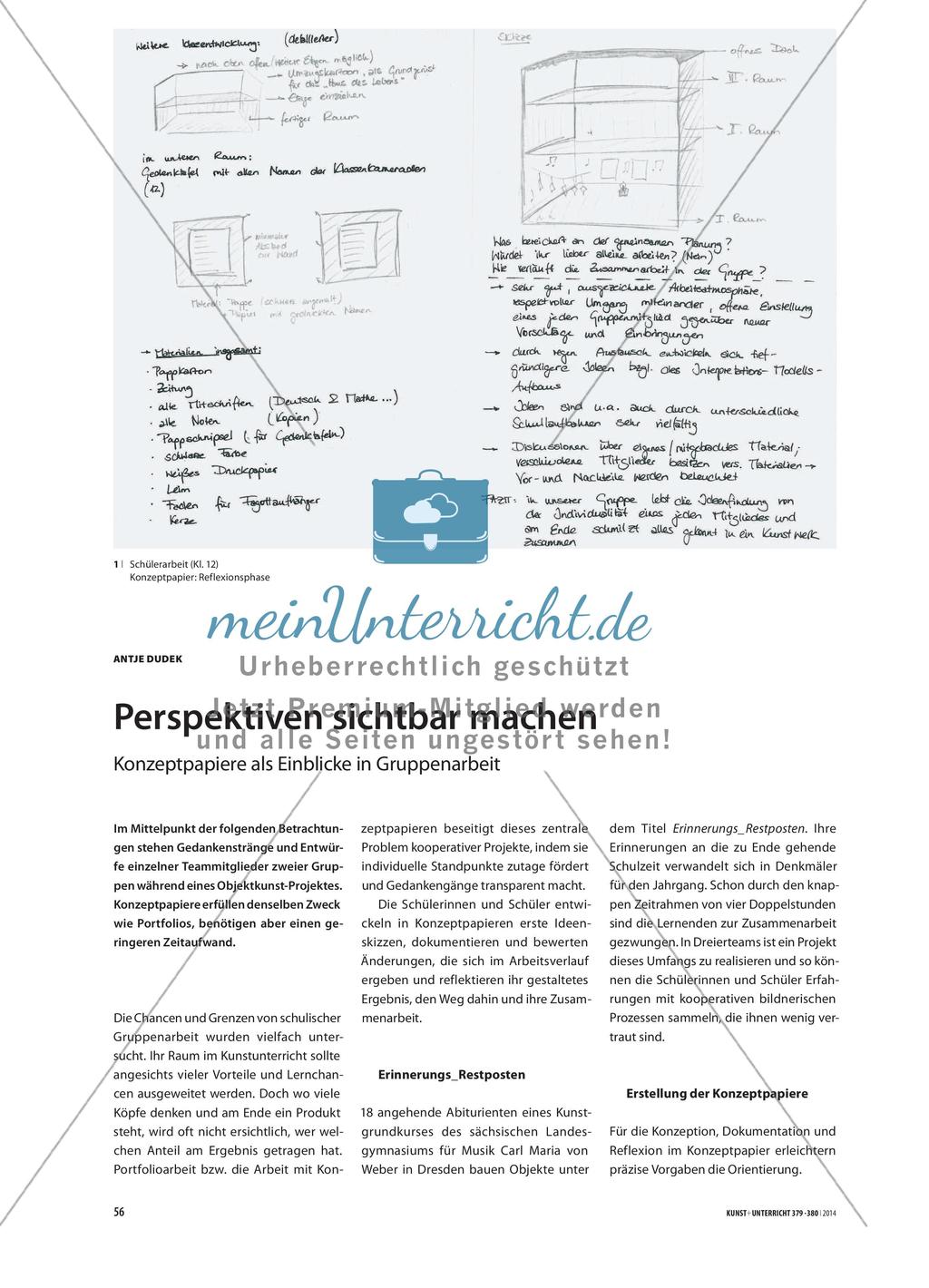 Perspektiven sichtbar machen - Konzeptpapiere als Einblicke in Gruppenarbeit Preview 1