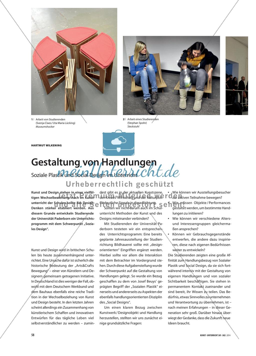 Gestaltung von Handlungen - Soziale Plastik und Social Design im Unterricht Preview 1