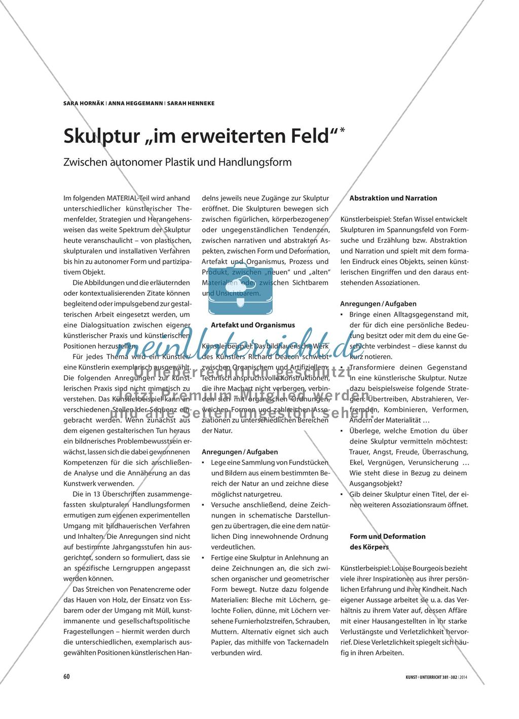 Skulptur „im erweiterten Feld“ - Zwischen autonomer Plastik und Handlungsform Preview 1