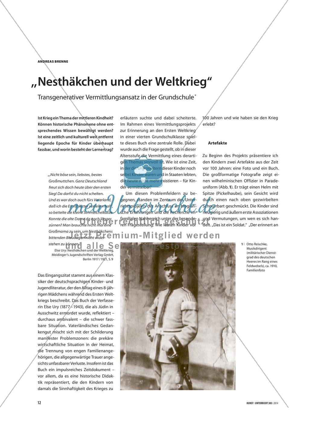 ,,Nesthäkchen und der Weltkrieg“ - Transgenerativer Vermittlungsansatz in der Grundschule * Preview 1
