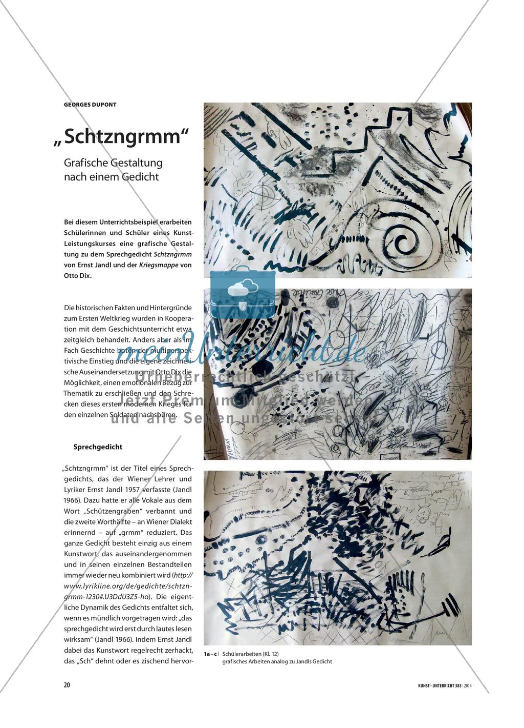 „Schtzngrmm“ - Grafische Gestaltung nach einem Gedicht Preview 1