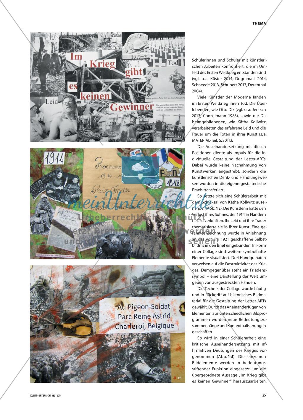 Das Letter-ART Projekt „Remember 1914 – 1918“ - Kunstdidaktik und Friedenspädagogik Preview 3
