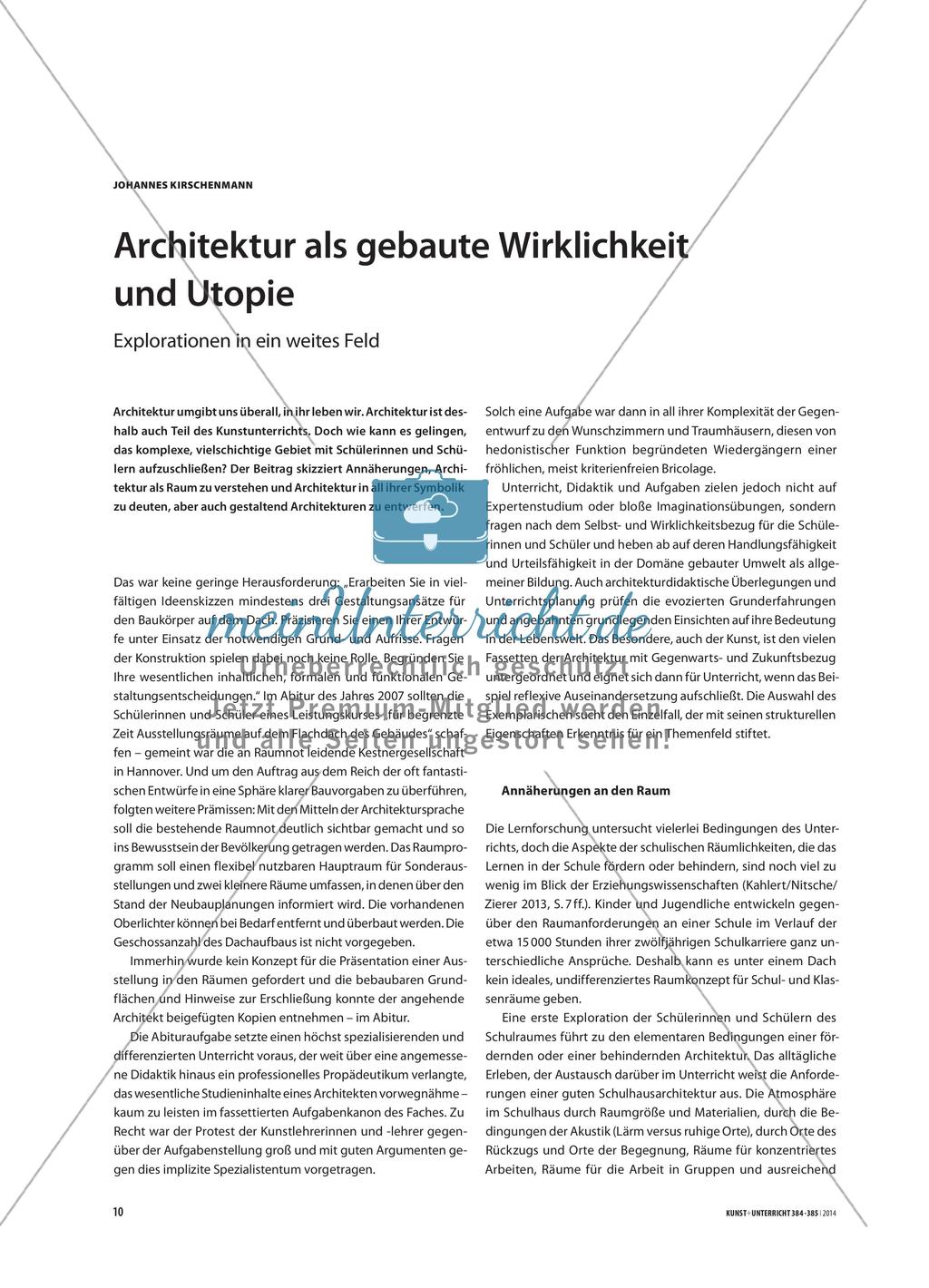 Architektur als gebaute Wirklichkeit und Utopie - Explorationen in ein weites Feld Preview 1