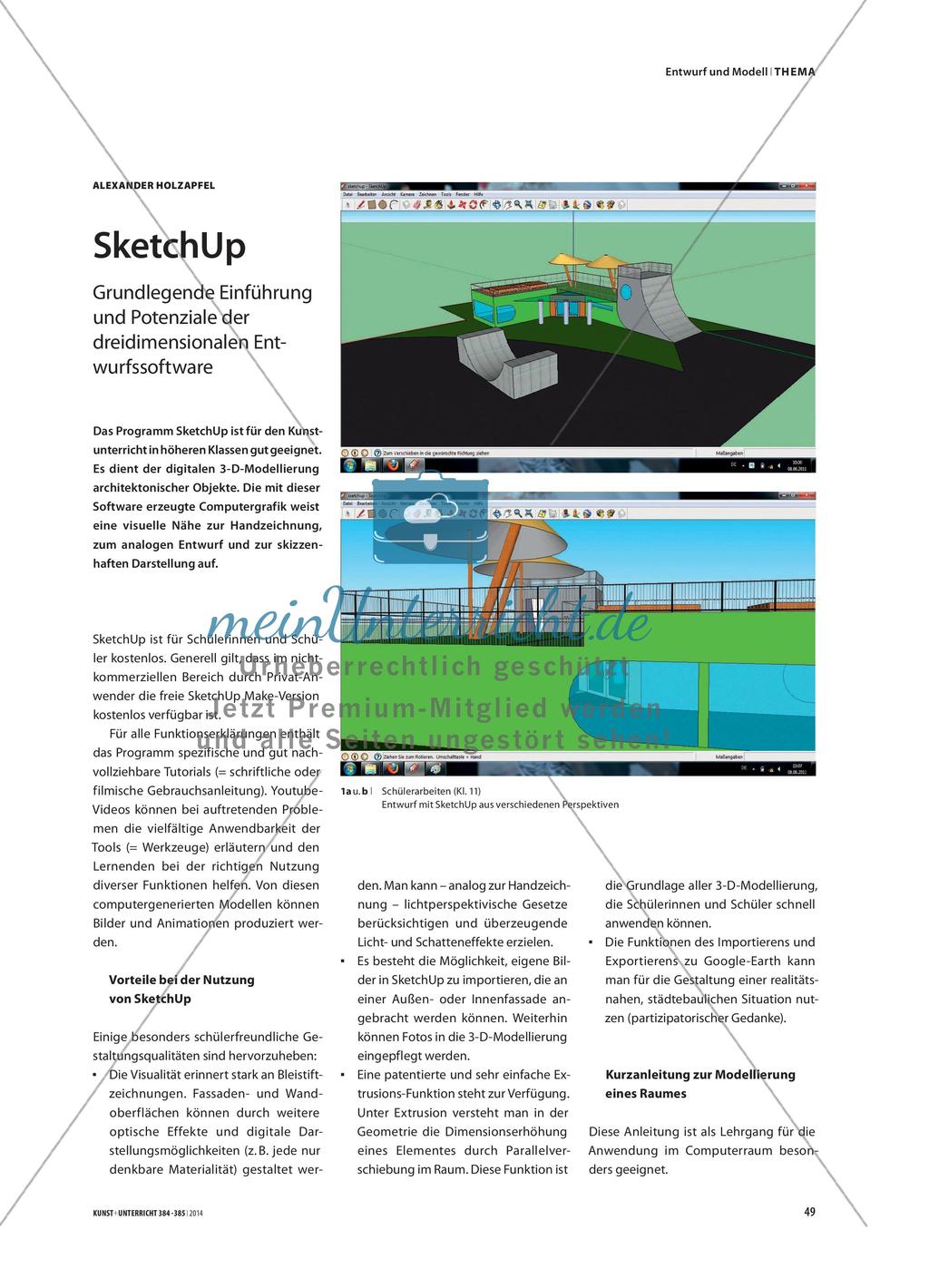 SketchUp - Grundlegende Einführung und Potenziale der dreidimensionalen Entwurfssoftware Preview 1