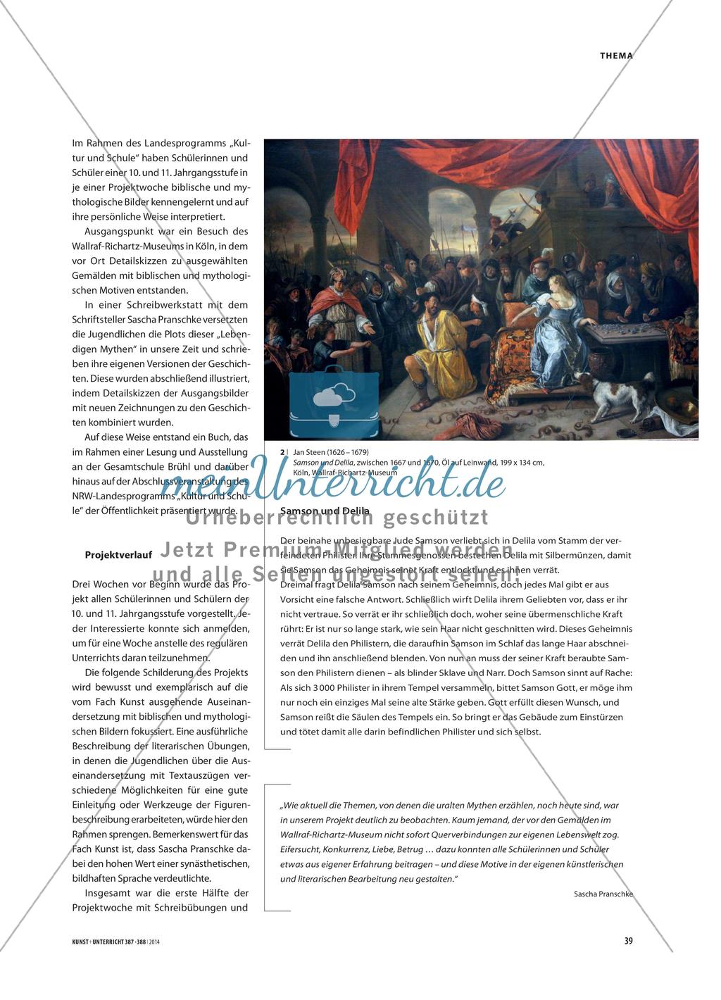 Lebendige Mythen - Annäherung an Historienmalerei durch ein Literatur-Kunst-Projekt Preview 2