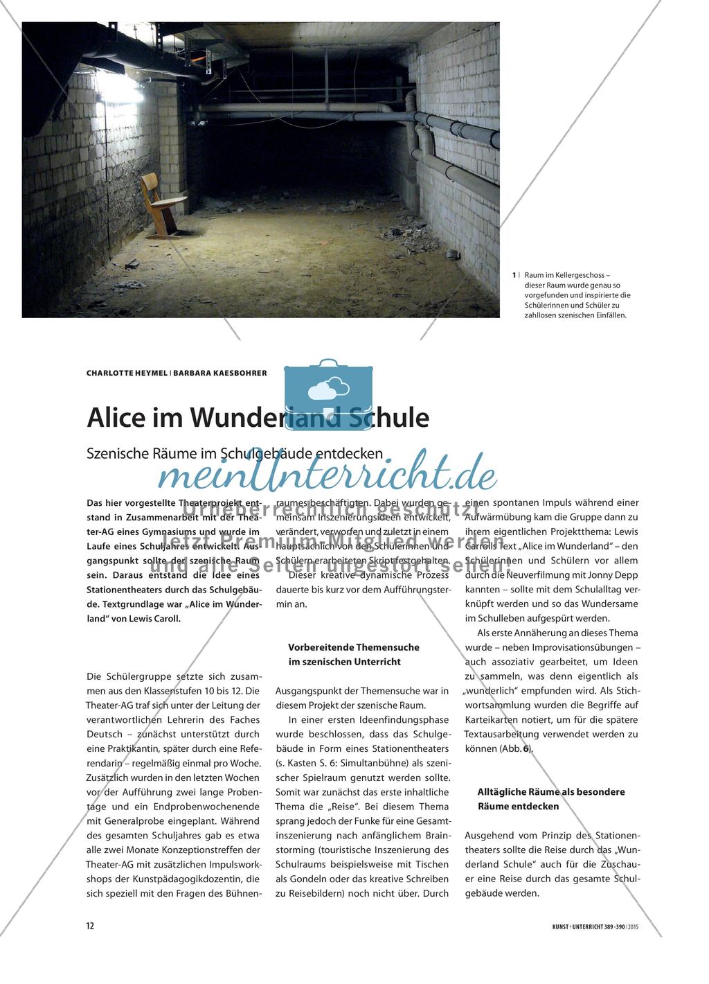 Alice im Wunderland Schule - Szenische Räume im Schulgebäude entdecken Preview 1