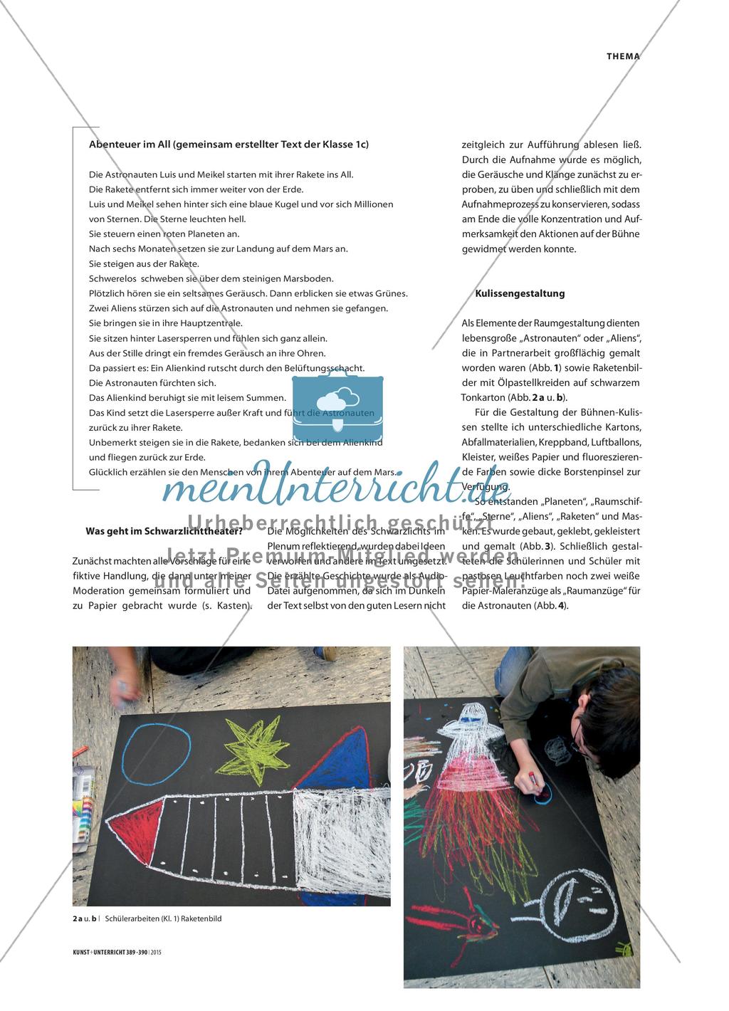„Abenteuer im All“ - Ein Schwarzlichttheater-Projekt in der Grundschule Preview 2